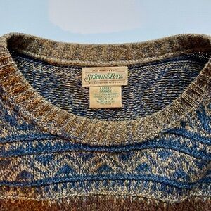St. John's Bay Blue and Brown Crewneck Sweater size Large